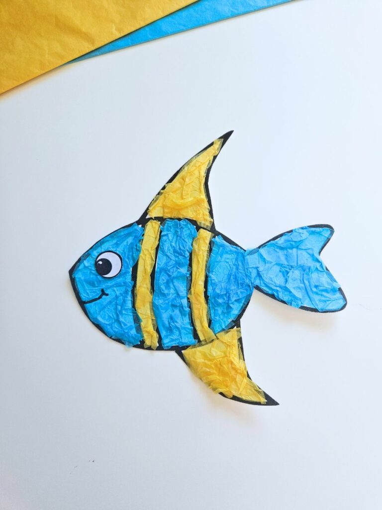 Tissue paper fish craft