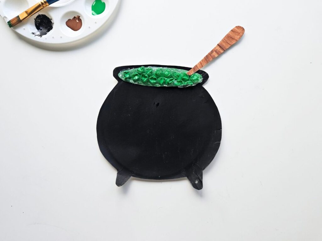 Completed witch cauldron craft