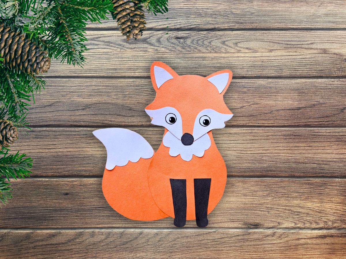 Completed fox craft for kids
