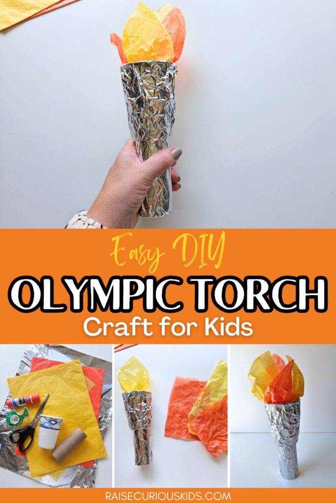 Olympic torch craft for kids Pinterest pin