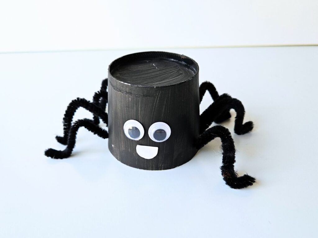 Completed spider craft for kids