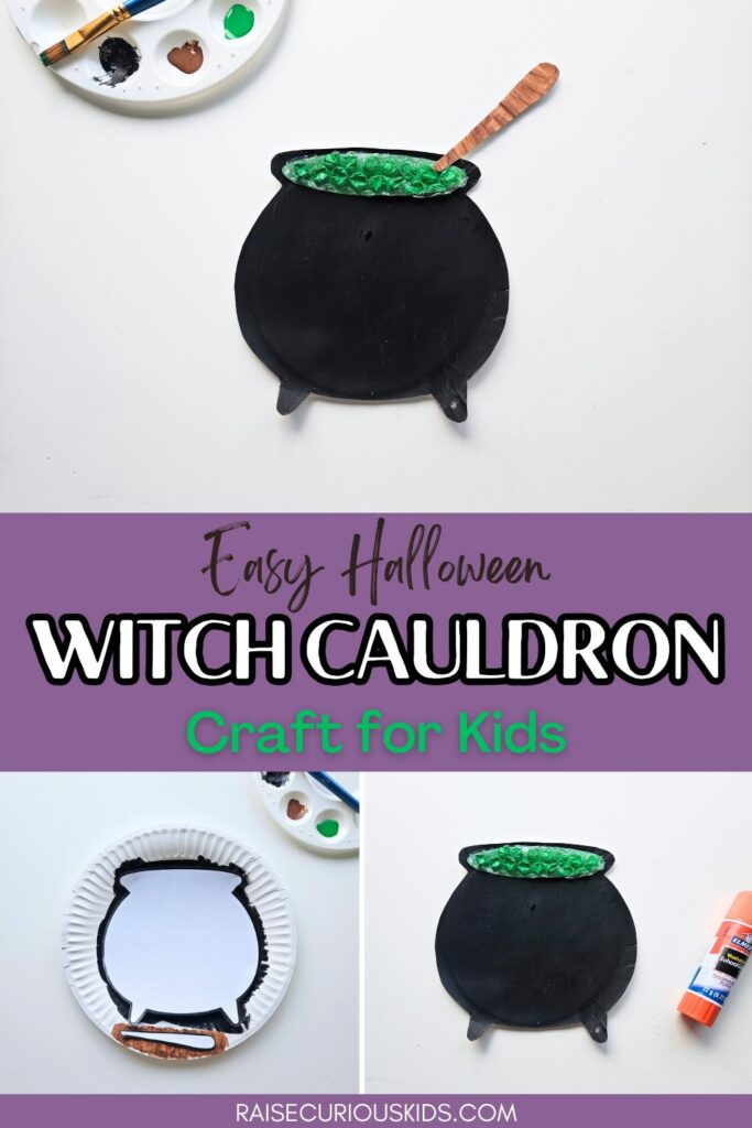 DIY witch cauldron craft Pinterest pin