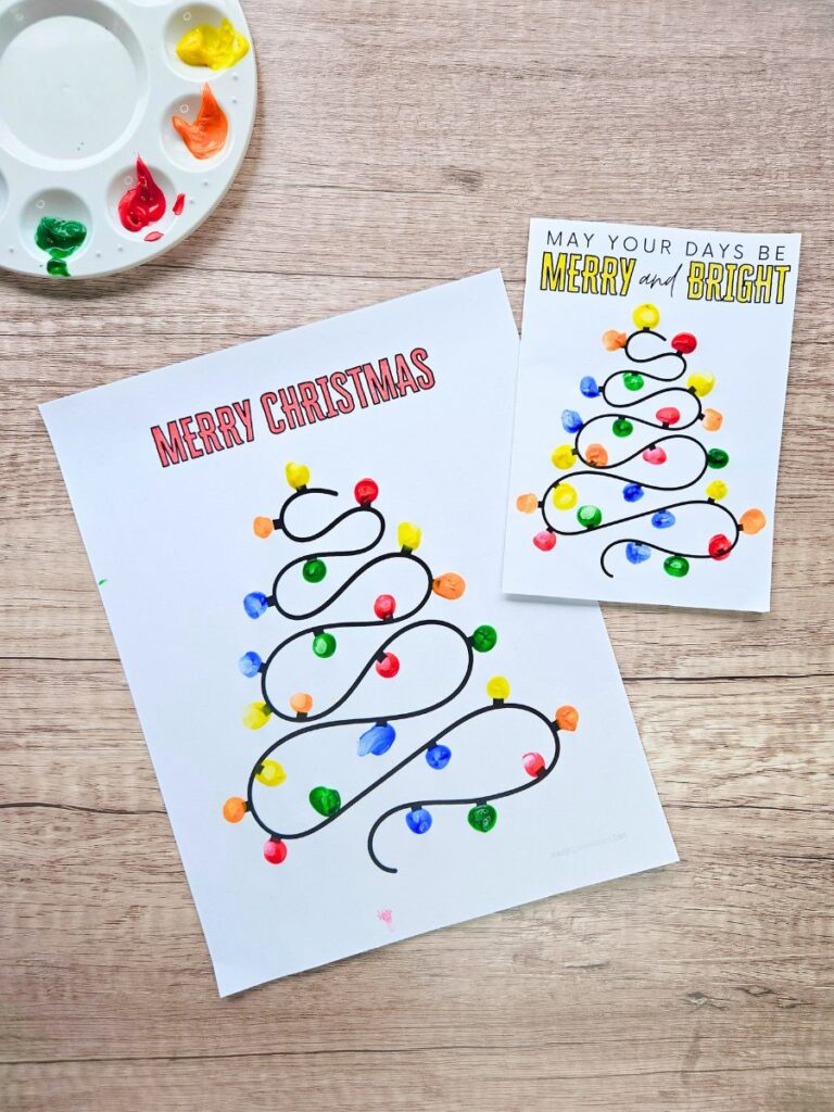 Christmas lights fingerpainting craft