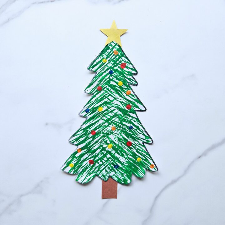 Christmas tree fork painting craft