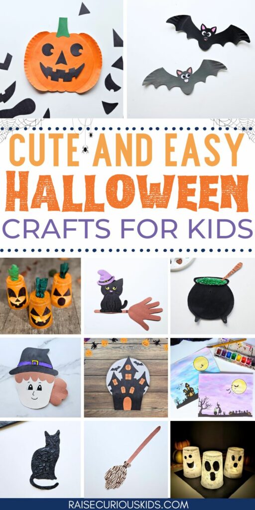 Easy Halloween crafts for kids Pinterest pin