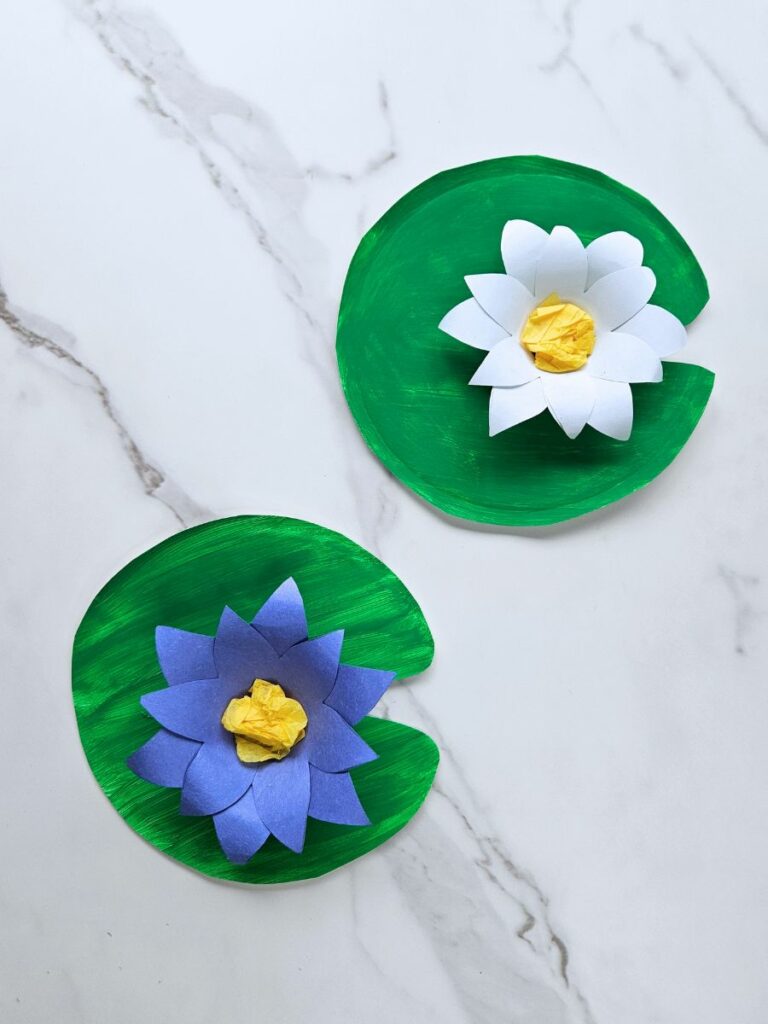 Completed lotus flower craft for kids