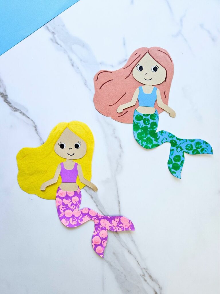 Completed mermaid kids craft 