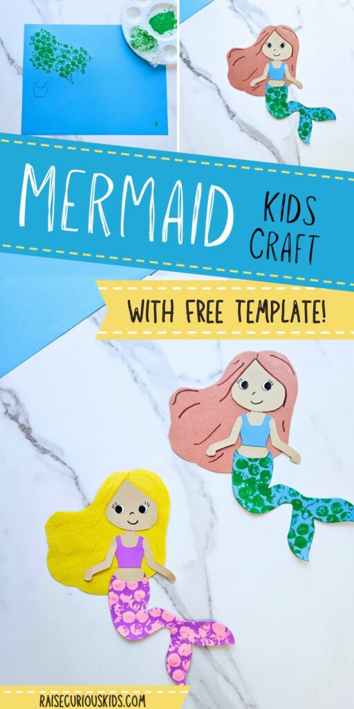 Mermaid kids craft Pinterest pin