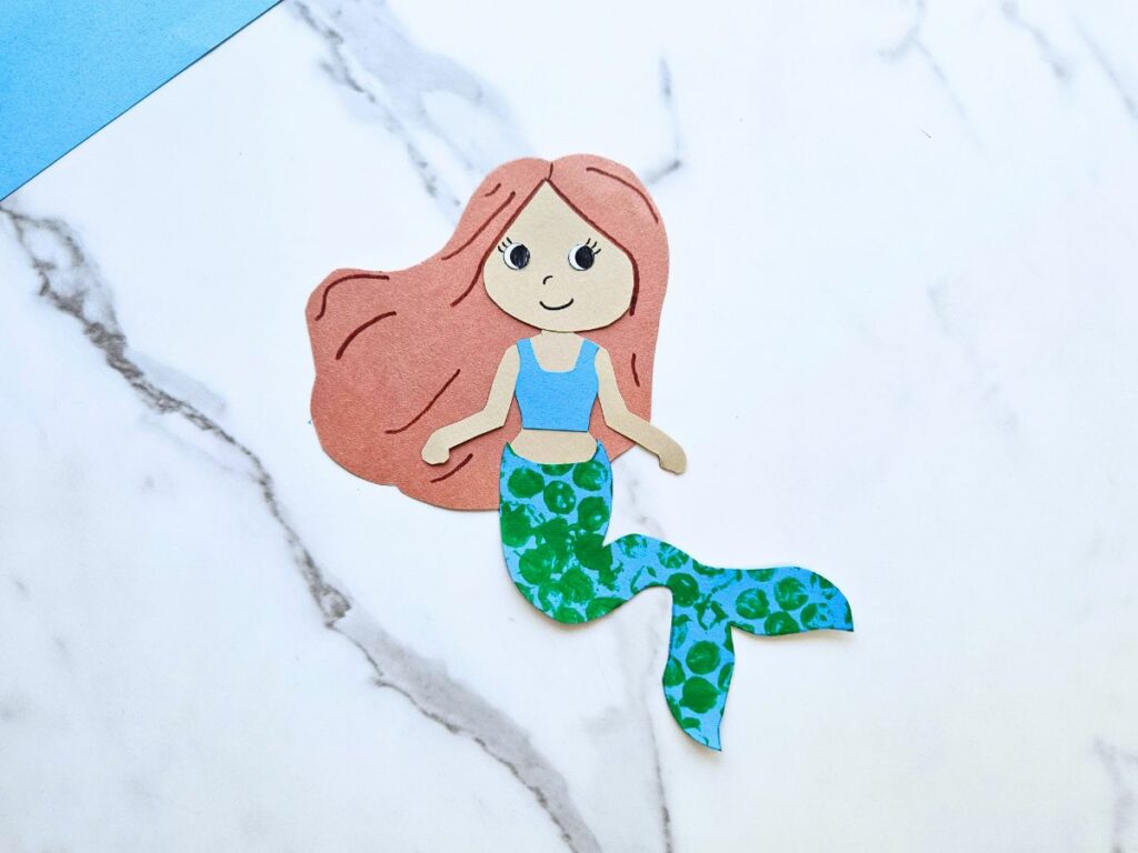 Completed mermaid kids craft 