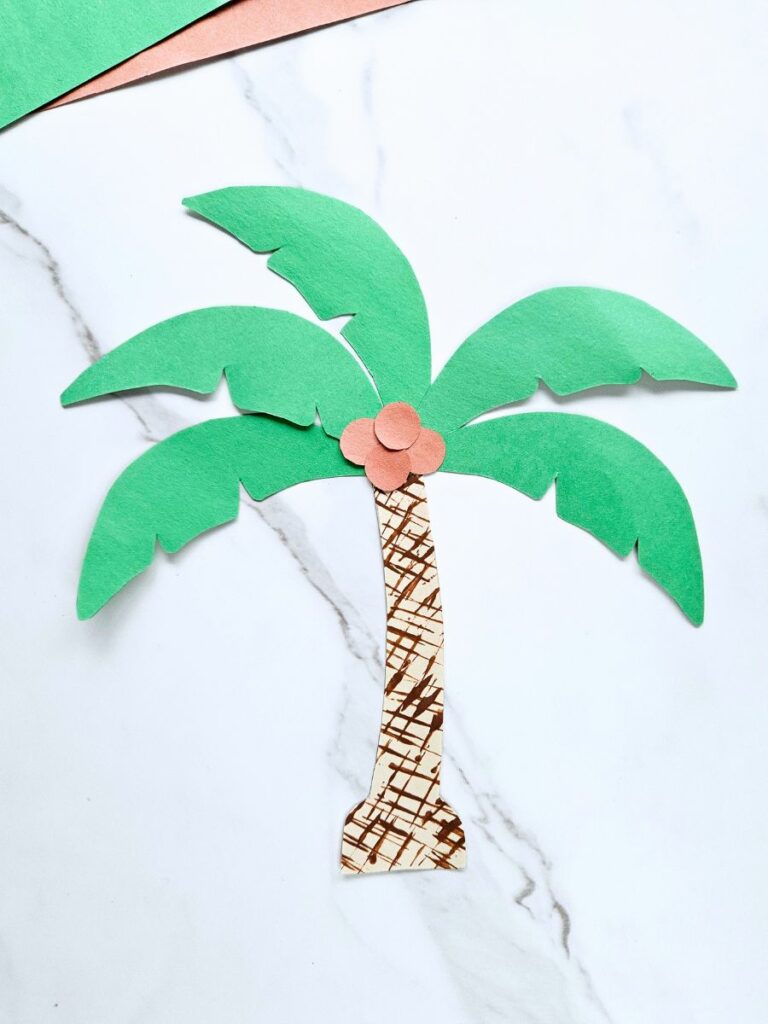 Completed palm tree craft for kids