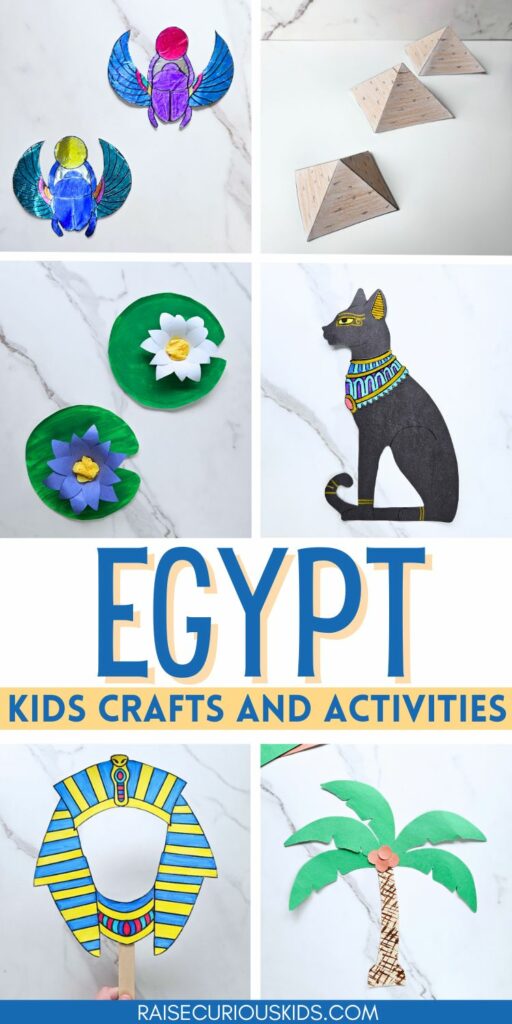 Egypt crafts and activities for kids Pinterst pin