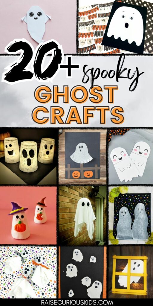 Ghost crafts for kids Pinterest pin