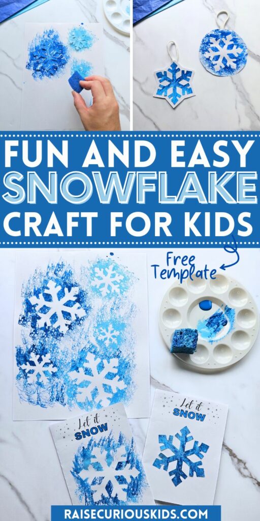 Snowflake craft for kids Pinterest pin