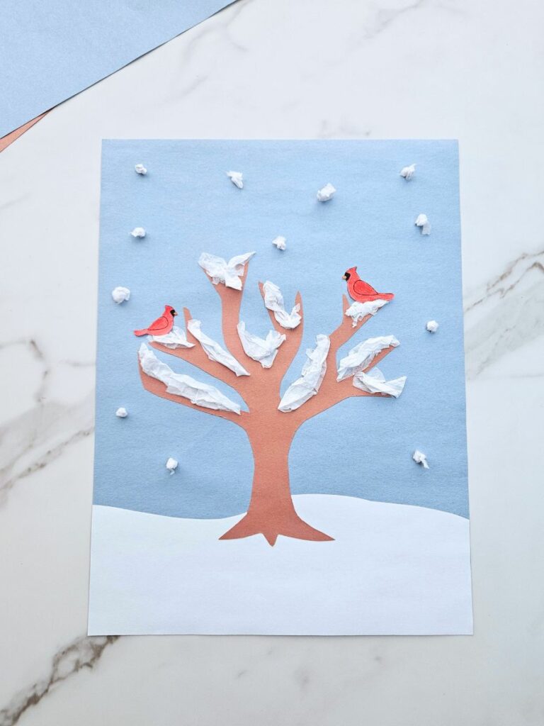 Winter tree craft for kids