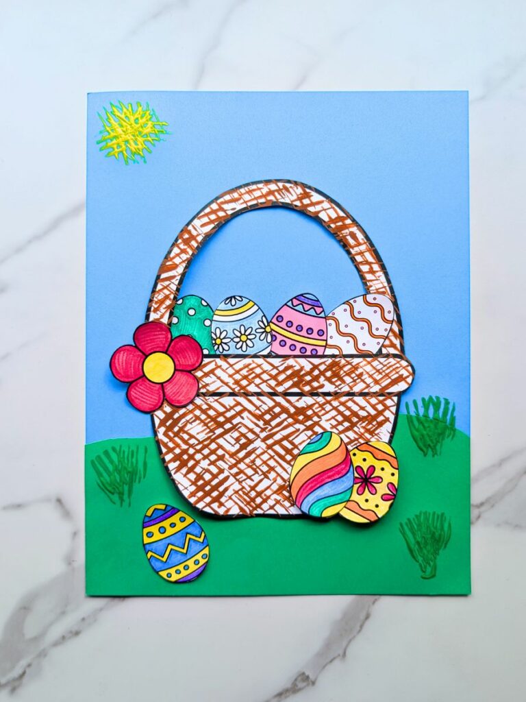 Easter basket fork painting craft