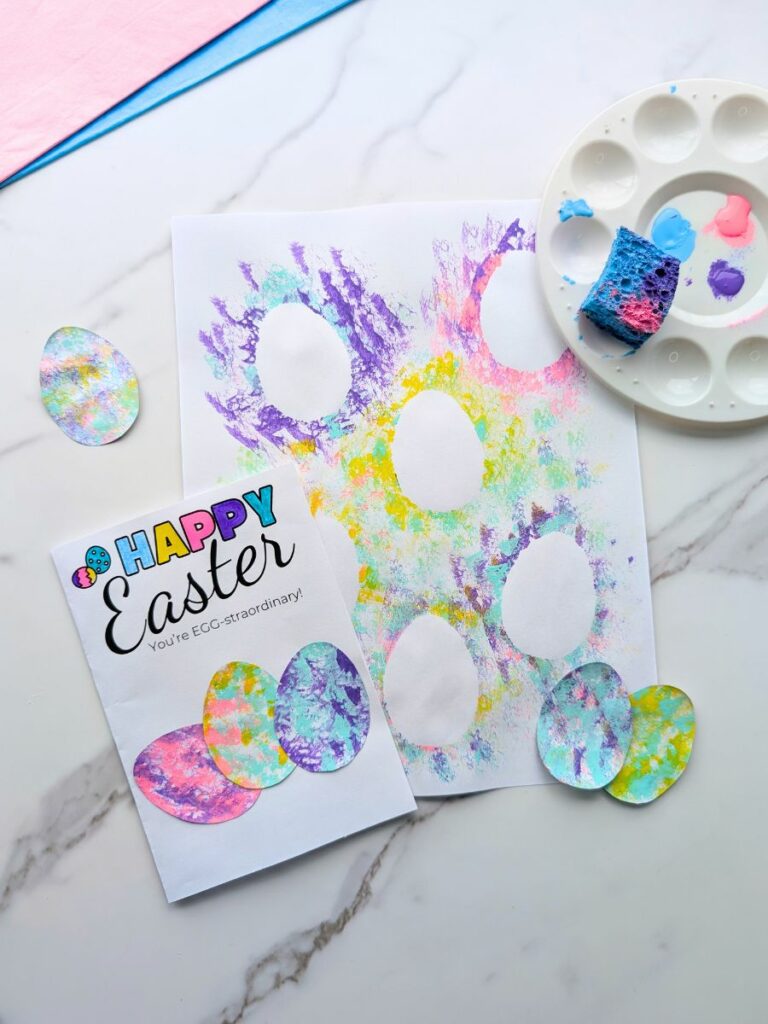 Easter egg sponge stamping craft