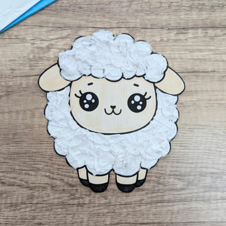 Lamb tissue paper craft for kids