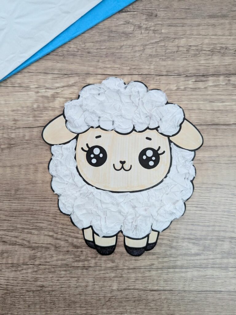 Lamb tissue paper craft for kids