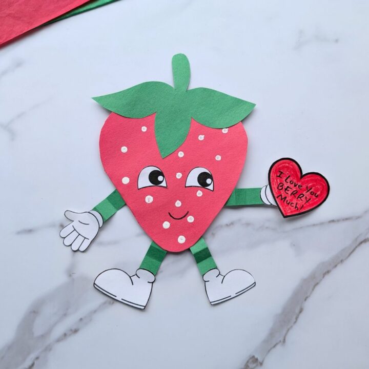 Strawberry card craft for kids