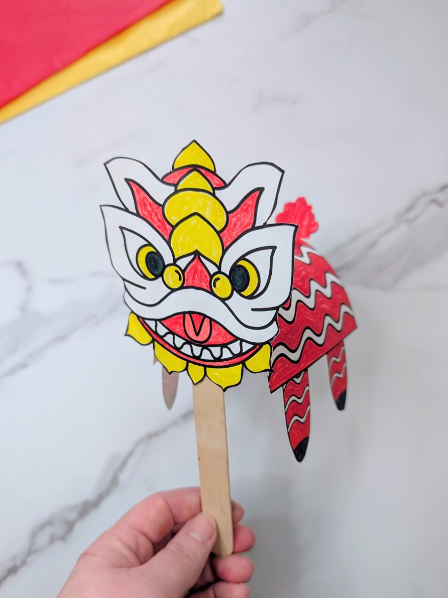 Chinese lion dance puppet craft