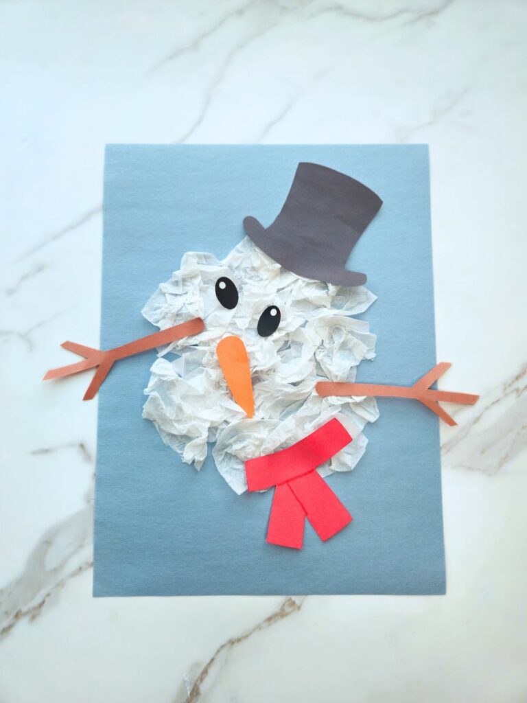 Melted snowman craft for kids