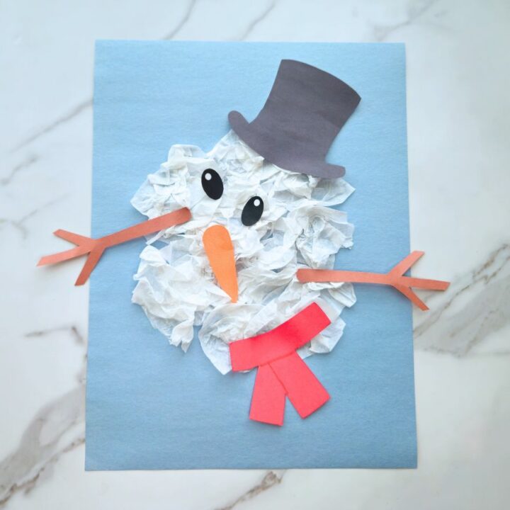 Melted Snowman Tissue Paper Craft