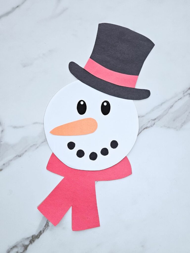 Snowman paper plate craft