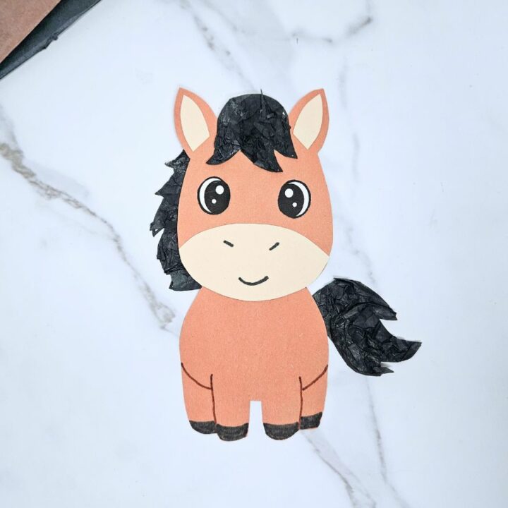 Horse tissue paper craft for kids