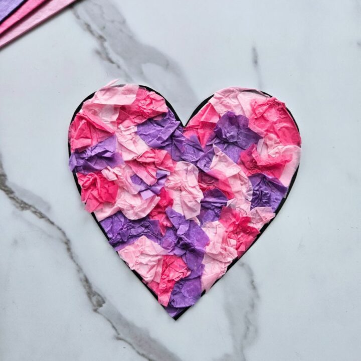 Tissue Paper Heart Craft