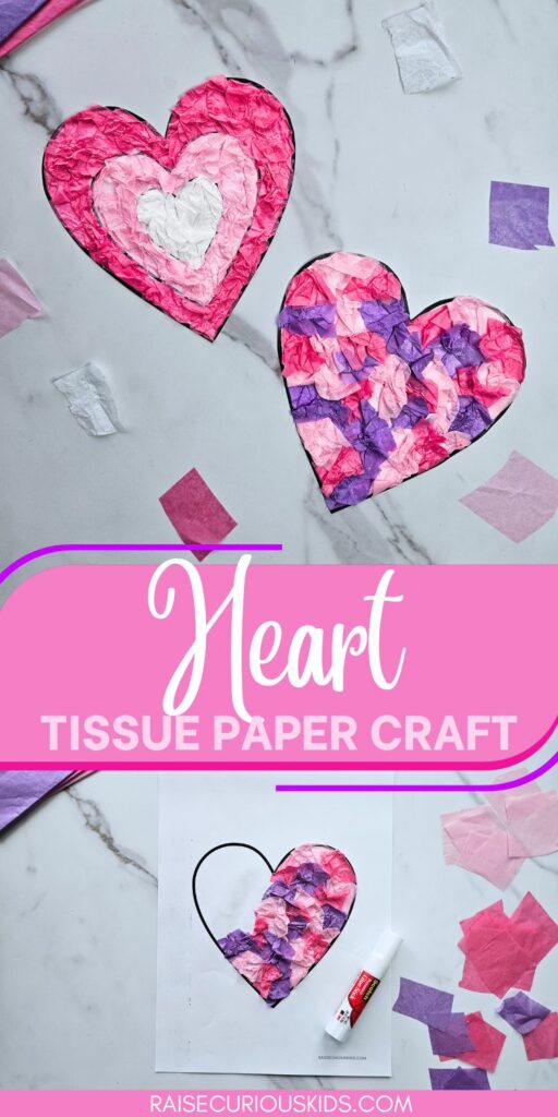 Heart tissue paper craft Pinterest pin