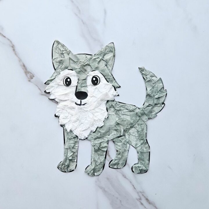 Wolf tissue paper craft