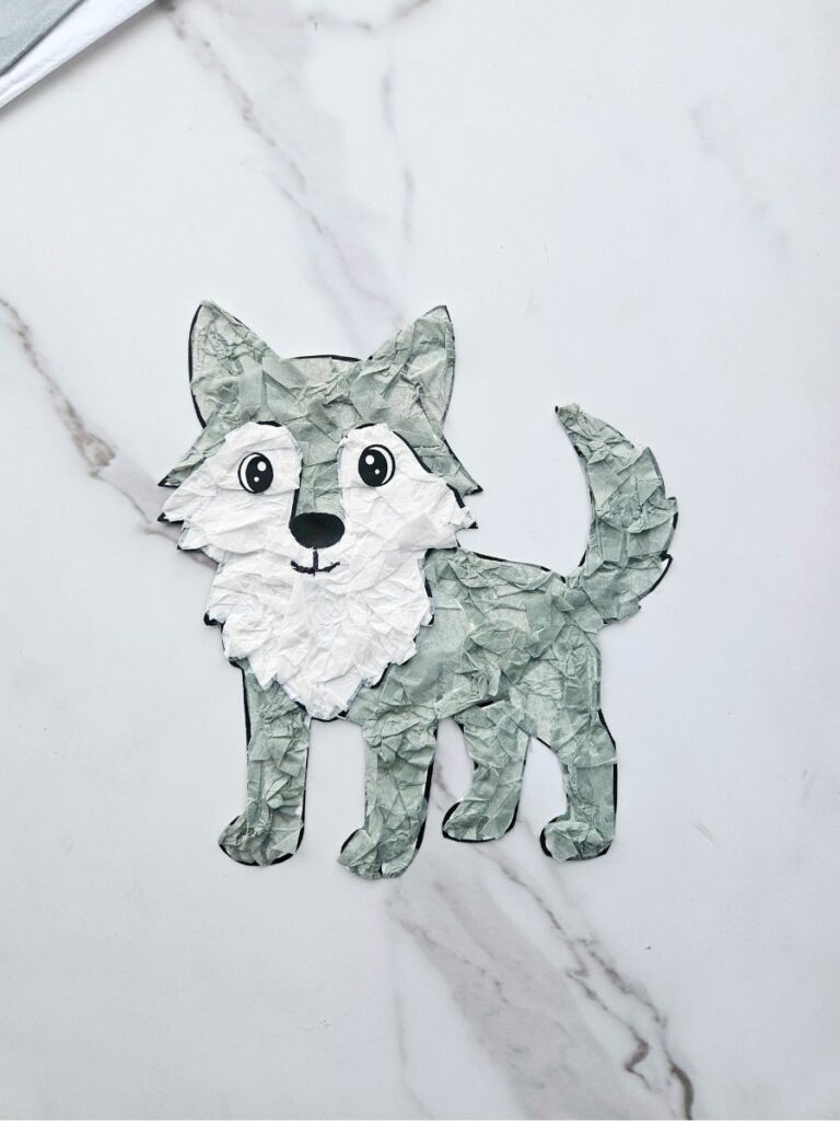 Wolf tissue paper craft